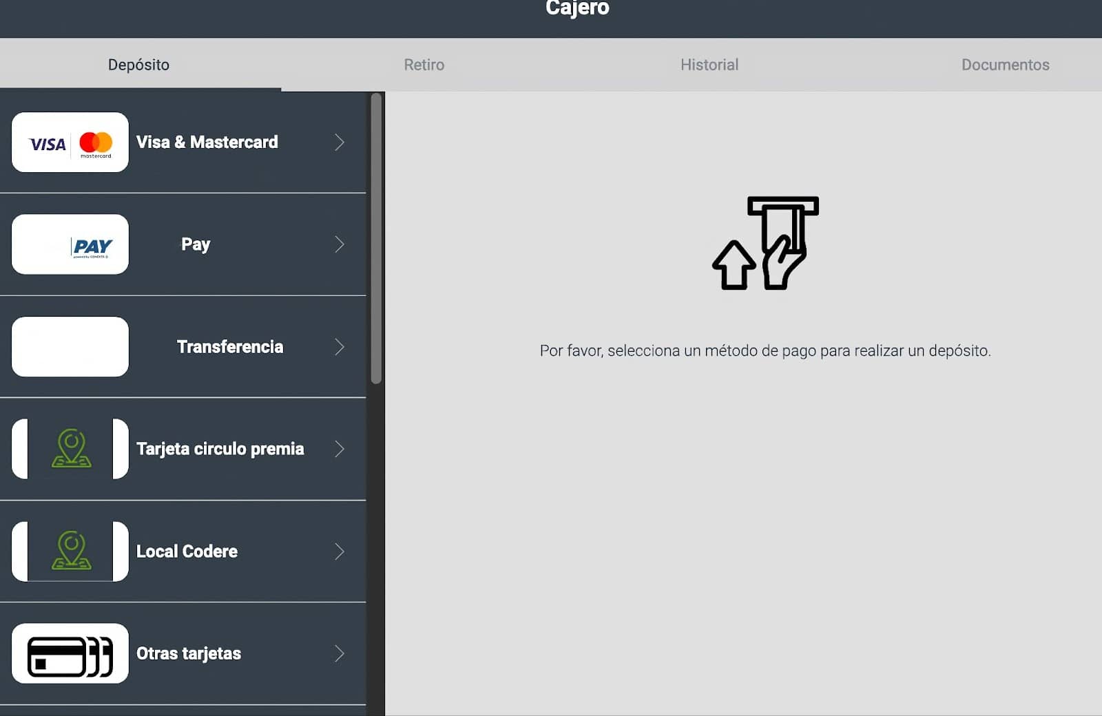 Formas de Depositar y Retirar tus Ganancias Codere