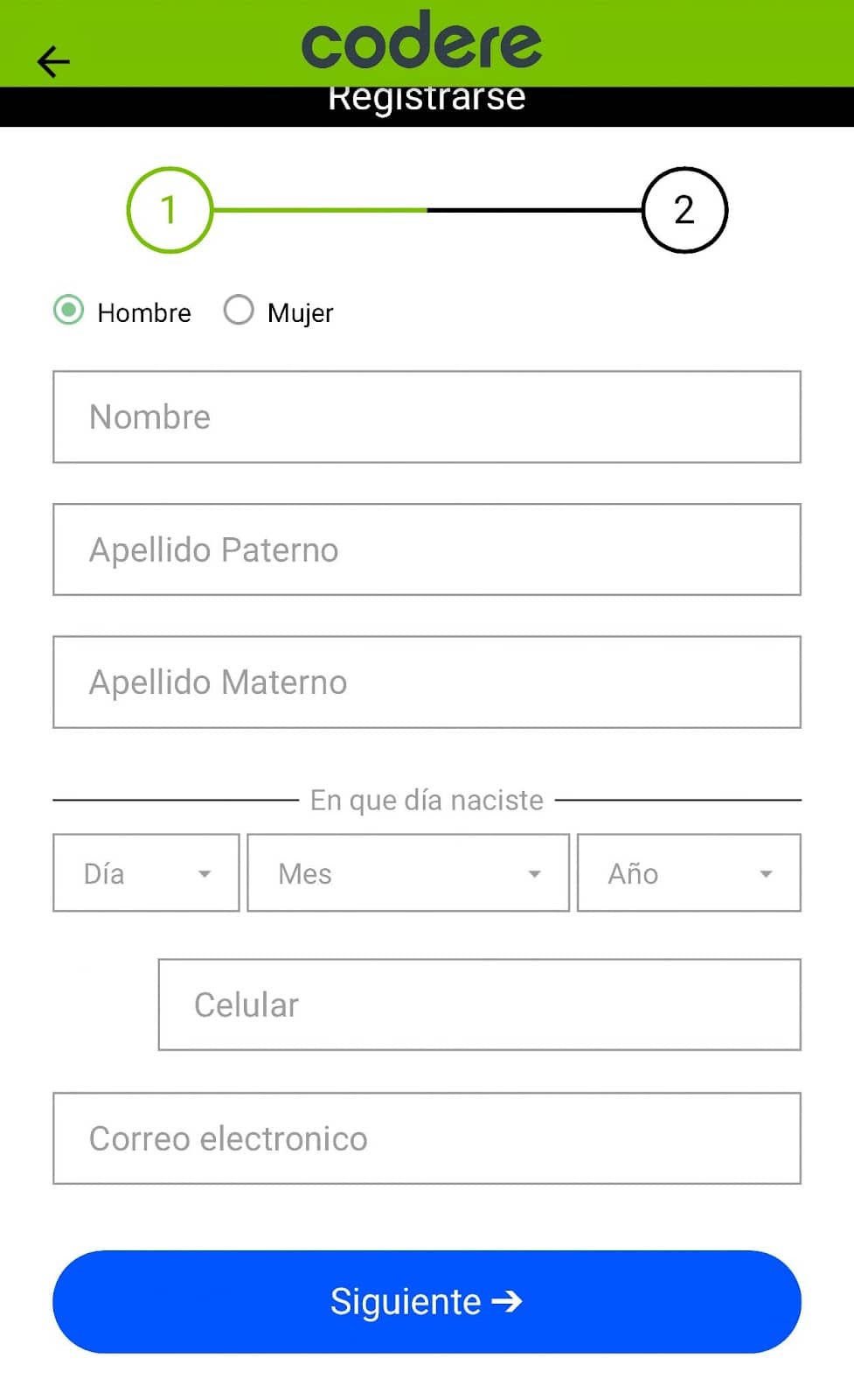 Registro y Uso de Codere