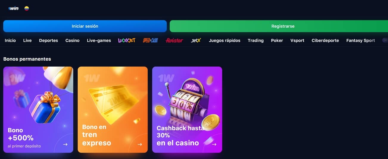 Bonos y Promociones hay en 1win